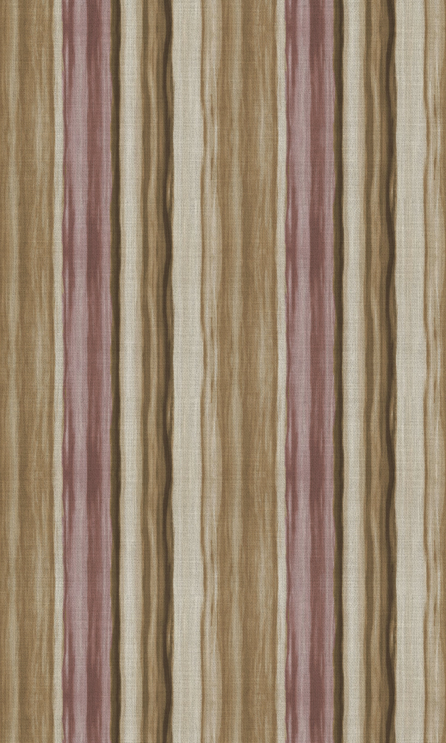 Watercolor Effect Striped Free Fabric Material Sample (Pink/ Brown)