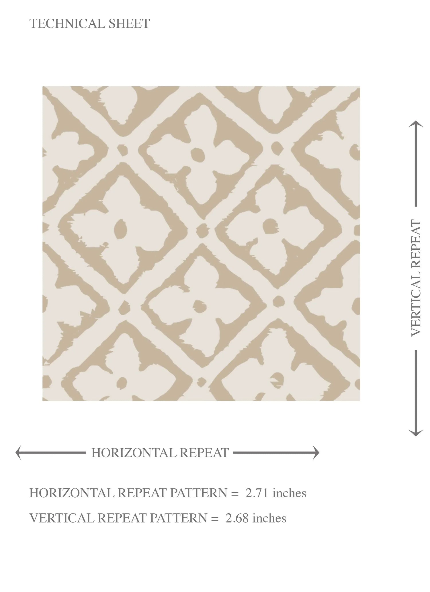 Neutral Small Floral Lattice/ Geometric Micro-Print Kids Room Wallpaper (Beige/ Soft Taupe/ Greige)