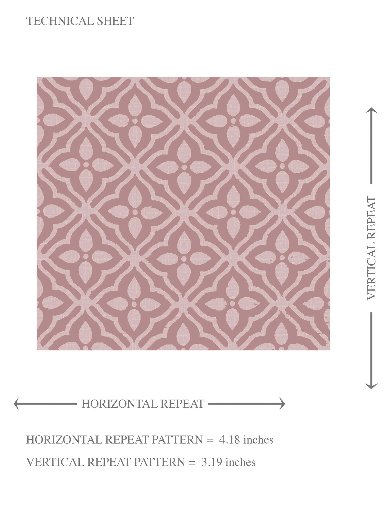 Small Floral Lattice/ Geometric Textured Kids Room Wallpaper (Muted Pink)