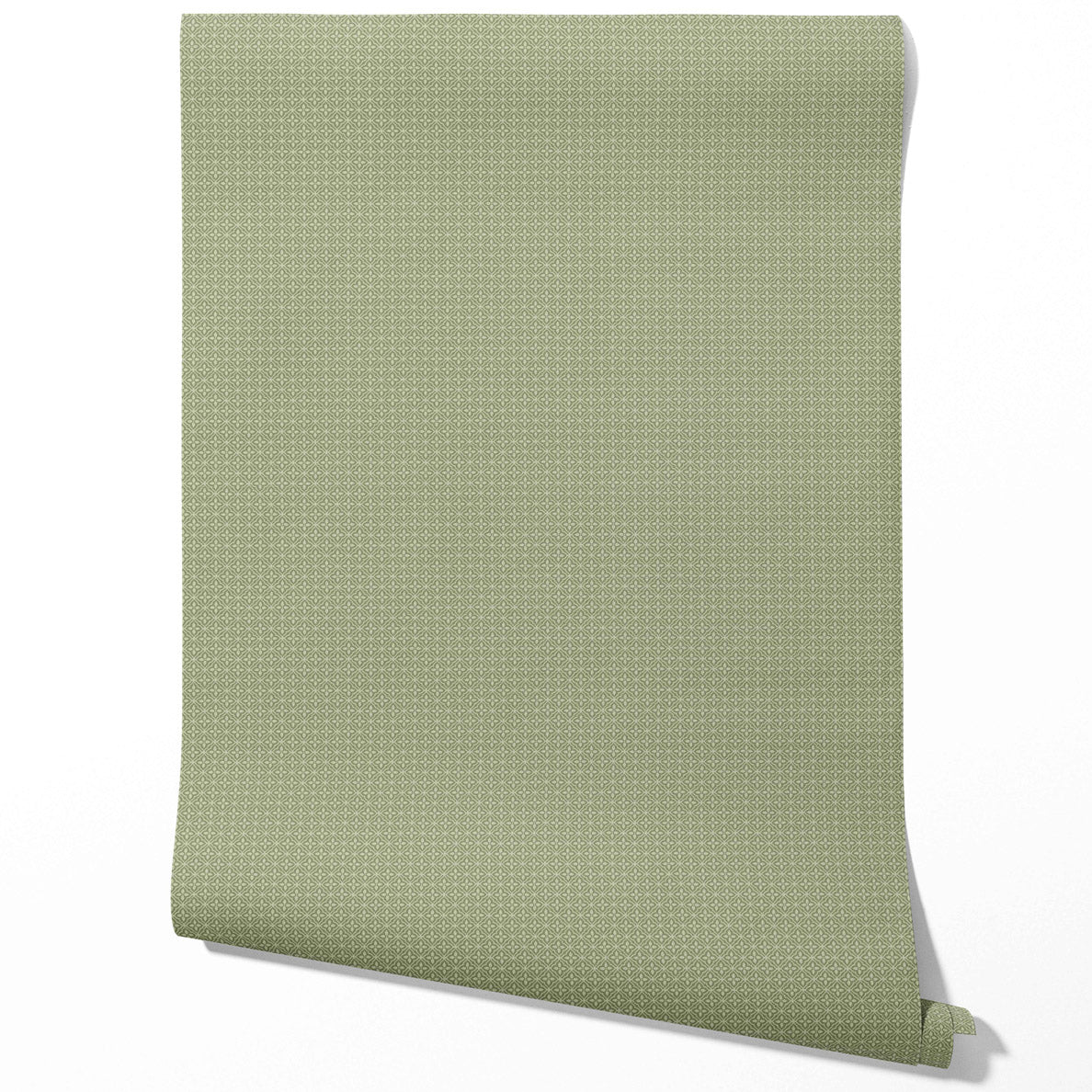 Small Floral Lattice/ Geometric Textured Bathroom Wallpaper (Green)