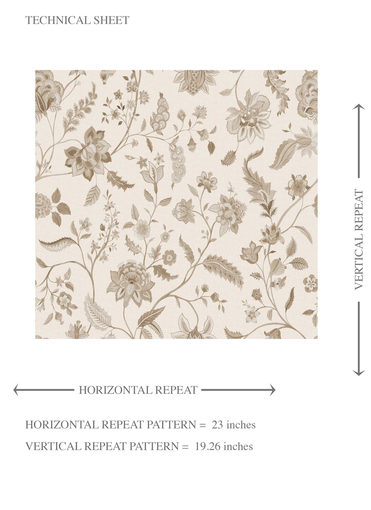 Neutral Floral/ Botanical Patterned Kids Room Wallpaper (Beige/ Brown/ Soft Taupe)