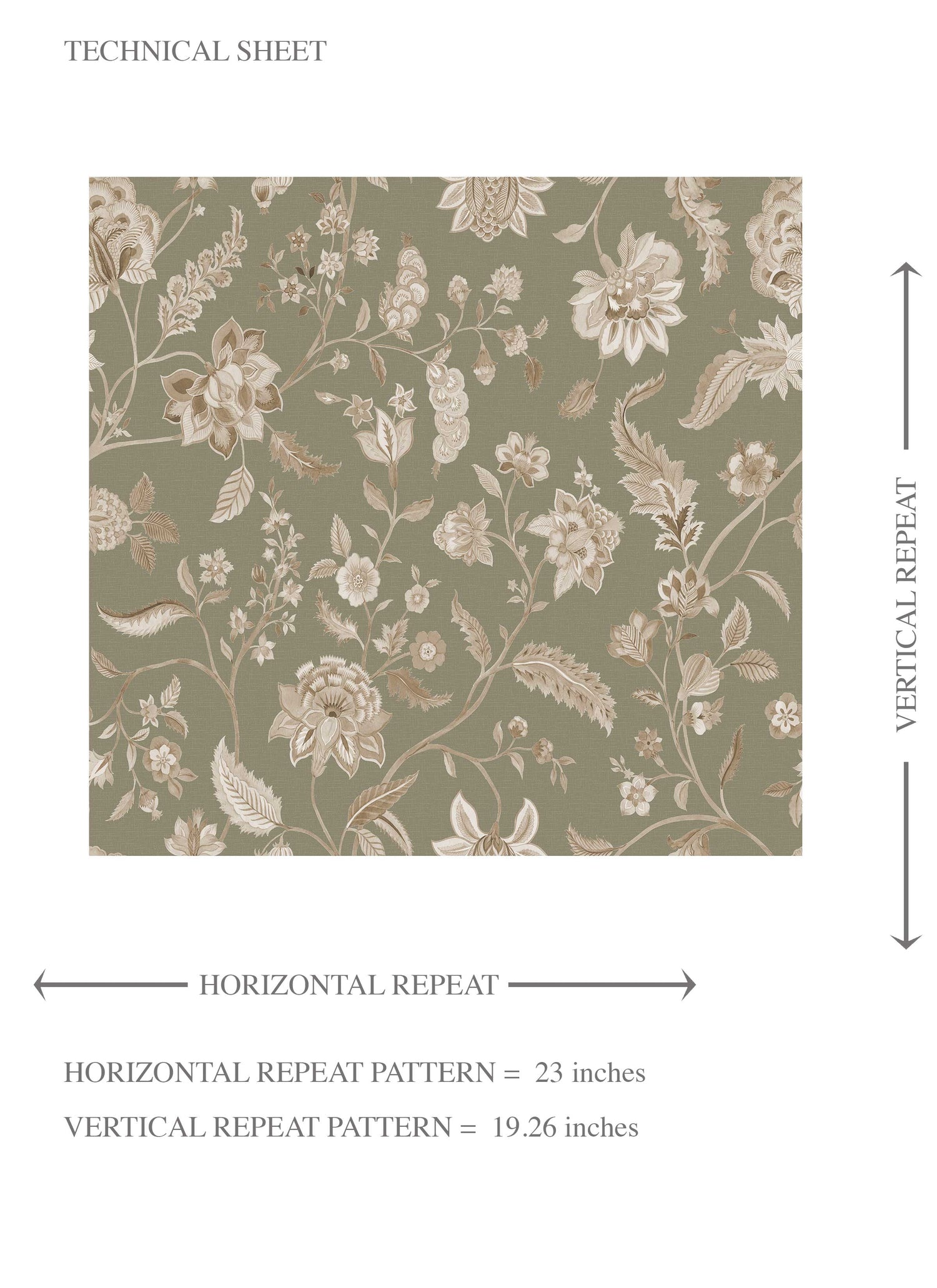 Floral/ Botanical Patterned Kids Room Wallpaper (Olive Green/ Beige)