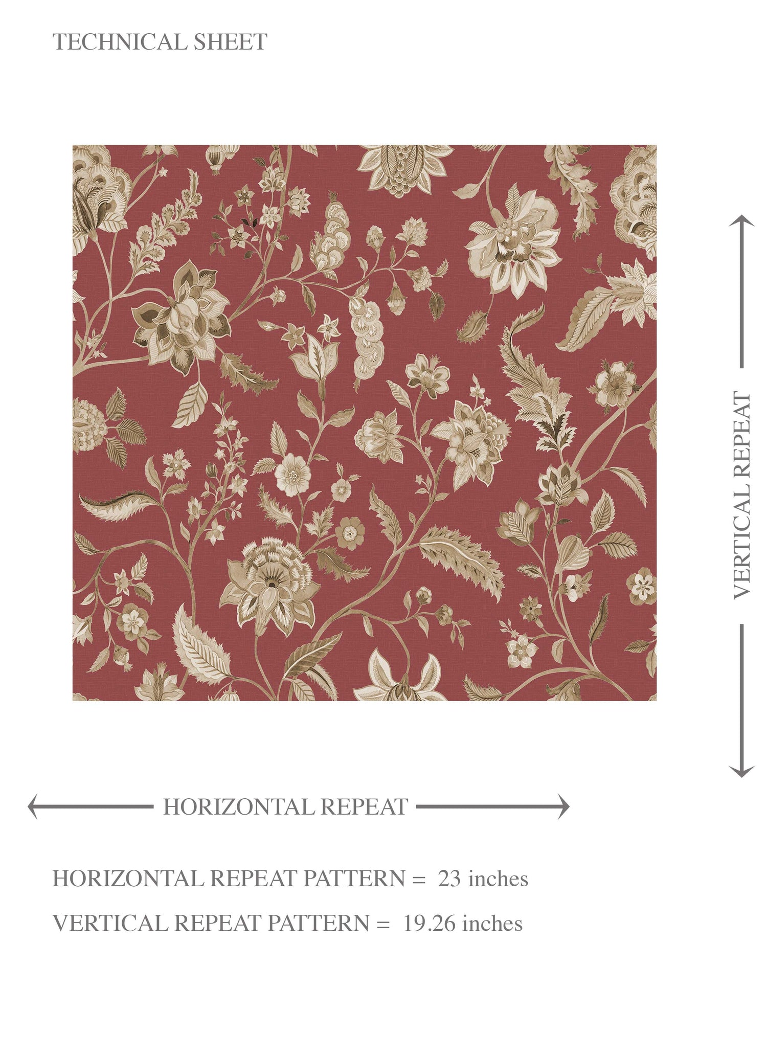 Floral/ Botanical Patterned Kids Room Wallpaper (Red/ Maroon/ Beige)
