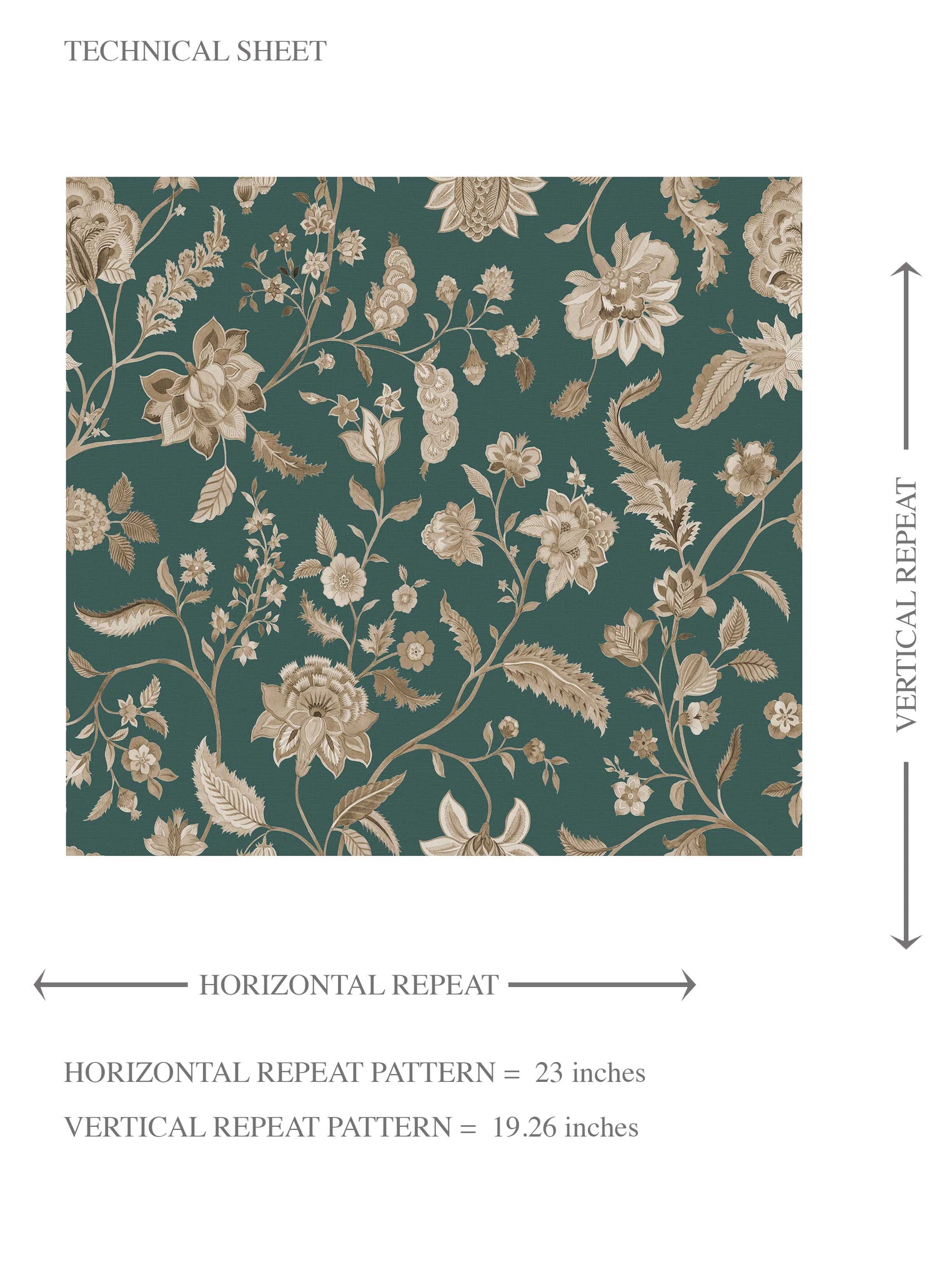 Floral/ Botanical Patterned Kids Room Wallpaper (Emerald Green/ Beige)