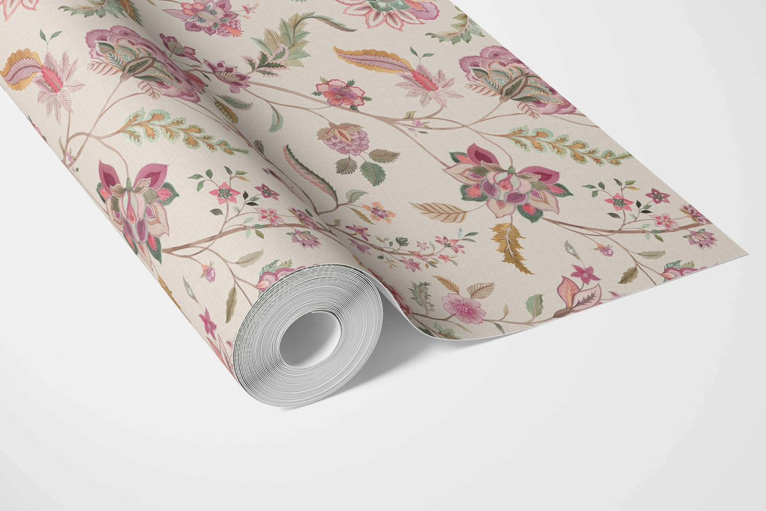 Floral/ Botanical Patterned Bathroom Wallpaper (Pink/ Green/ Blue/ Taupe)