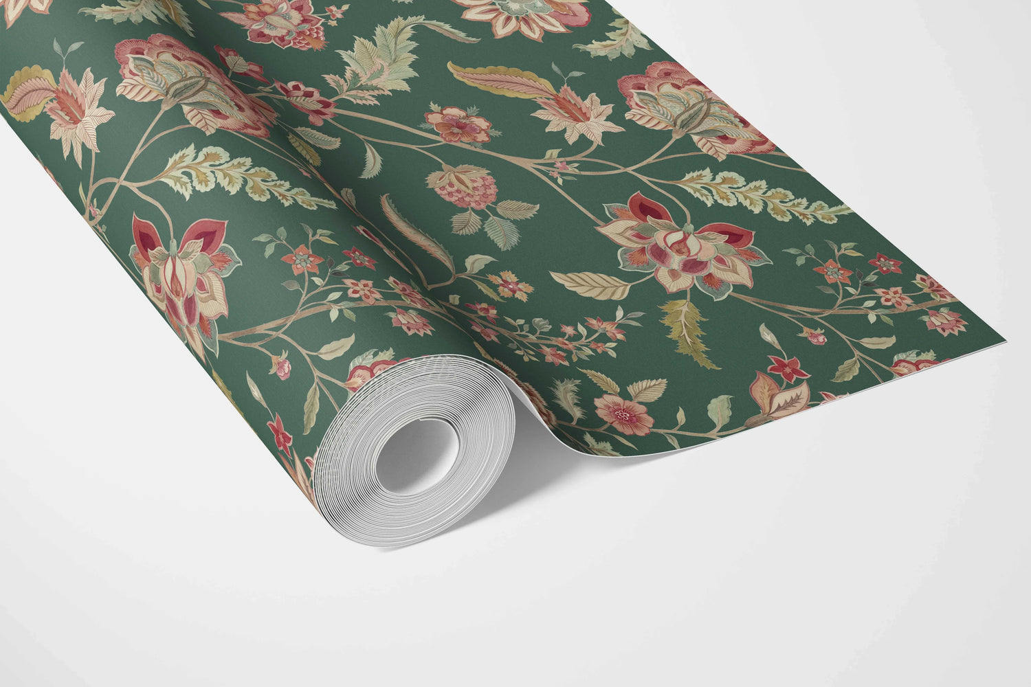 Floral/ Botanical Patterned Bathroom Wallpaper (Green/ Red/ Pink)