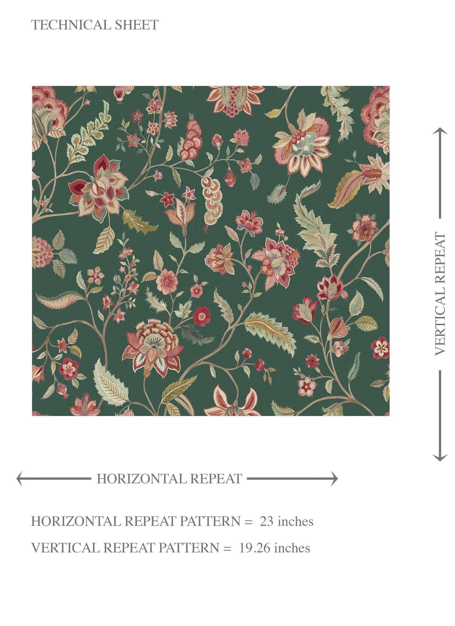 Floral/ Botanical Patterned Kids Room Wallpaper (Green/ Red/ Pink)