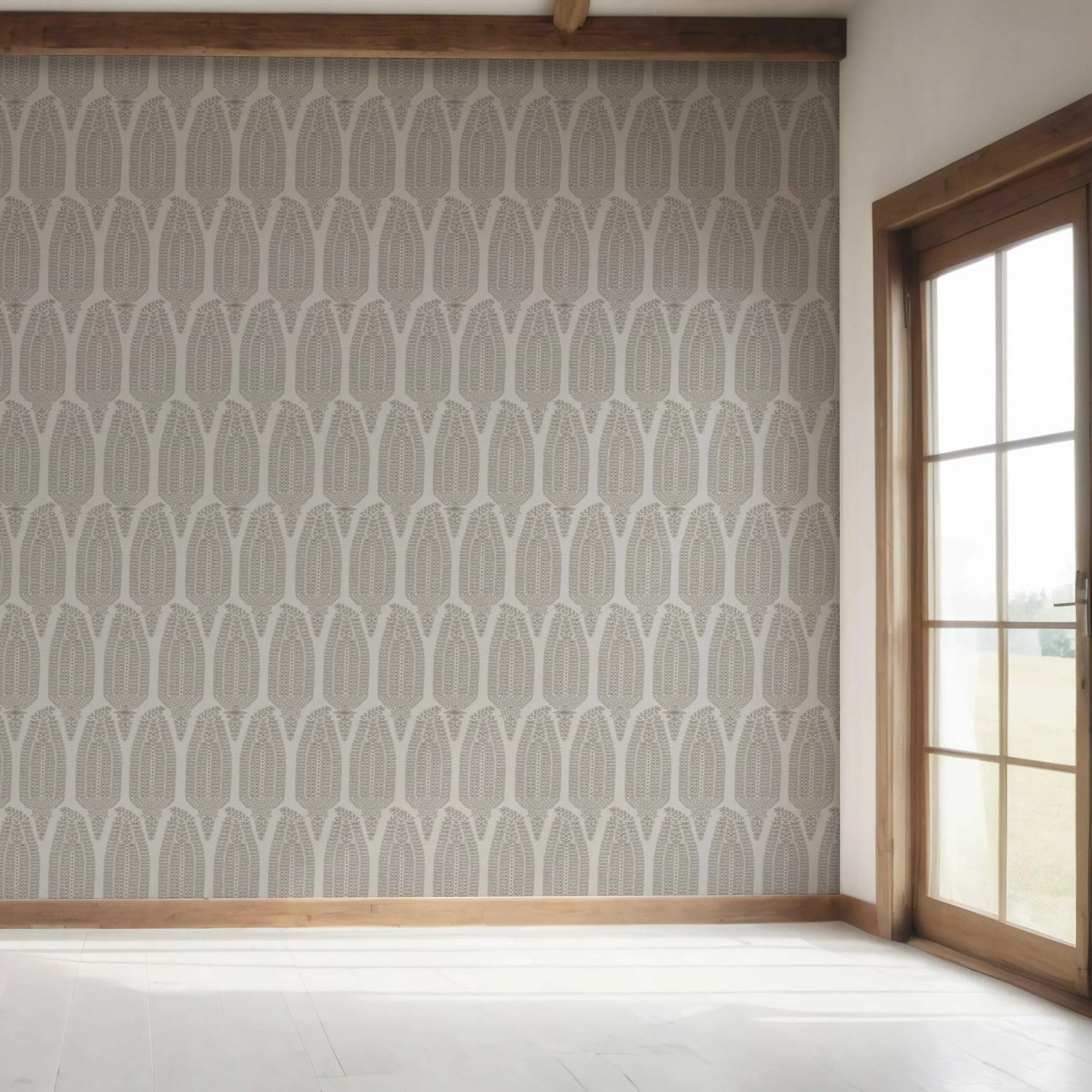 Neutral Paisley Floral Bedroom Wallpaper (Dove Gray/ Pale Silver)