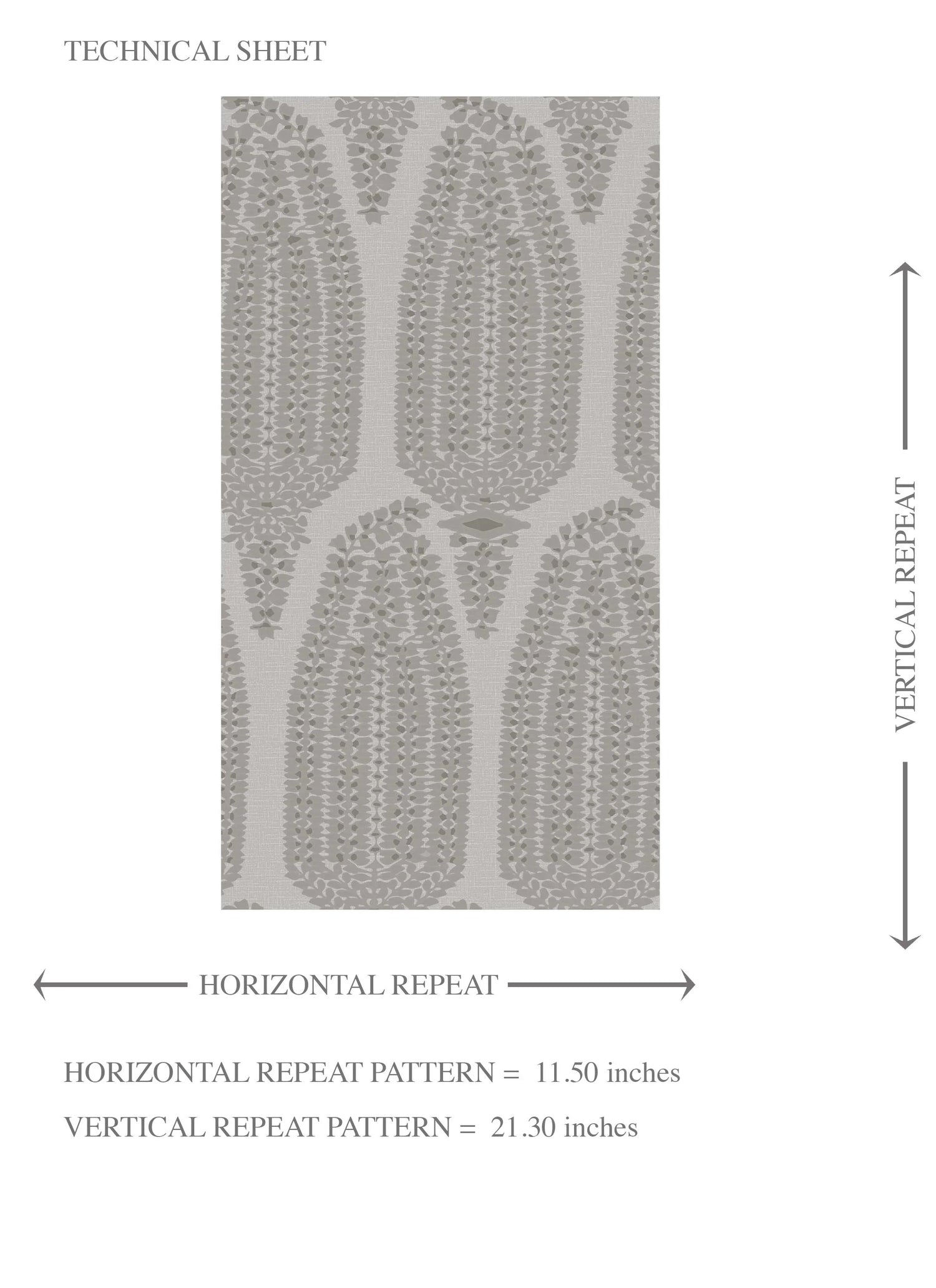 Neutral Paisley Floral Kids Room Wallpaper (Dove Gray/ Pale Silver)