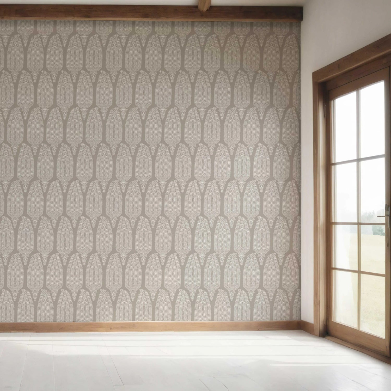 Neutral Paisley Floral Bedroom Wallpaper (Taupe Gray/ Greige)