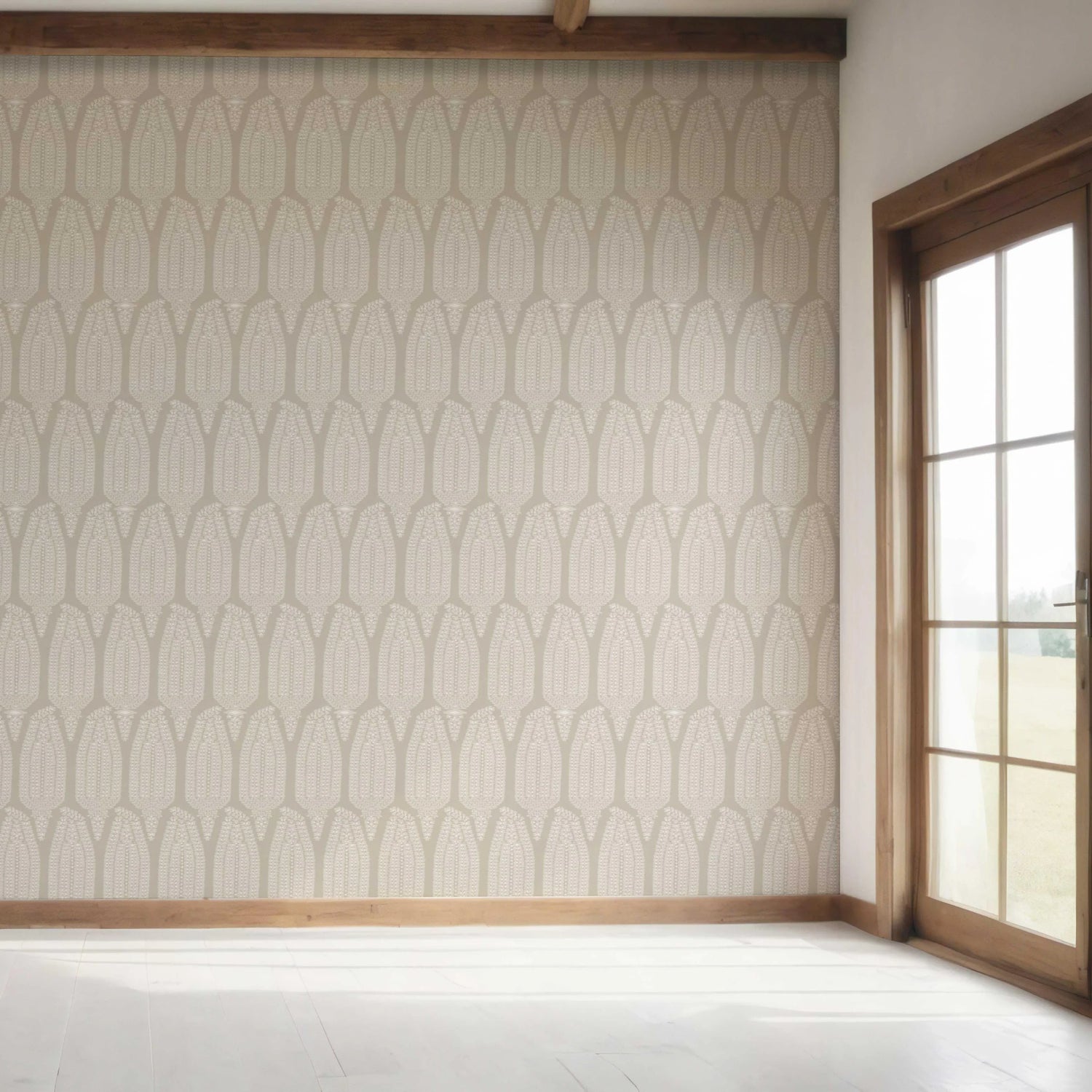 Neutral Paisley Floral Bedroom Wallpaper (Light Beige/ Cream/ Taupe)