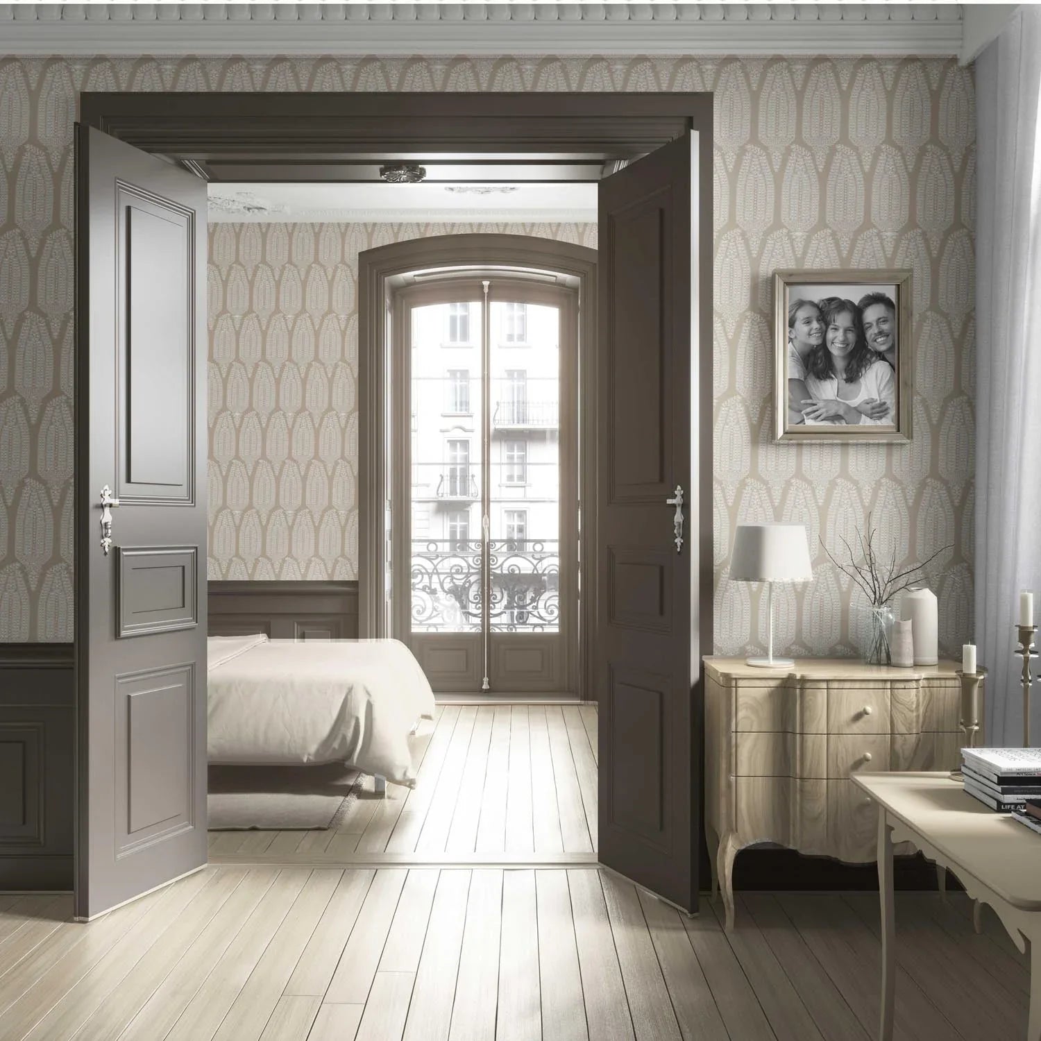 Neutral Paisley Floral Living Room Wallpaper (Light Brown/ Beige)