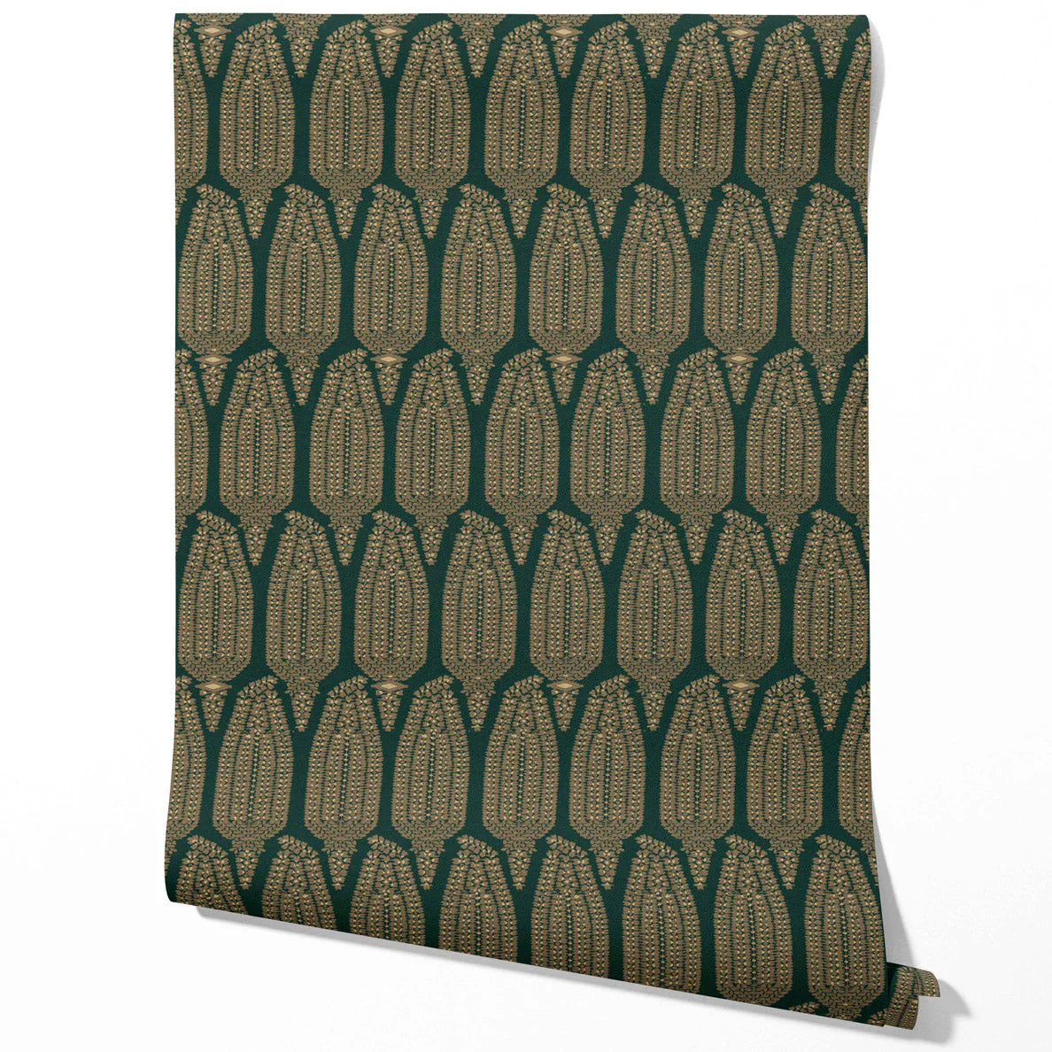 Paisley Floral Kitchen Wallpaper (Green/ Gold)