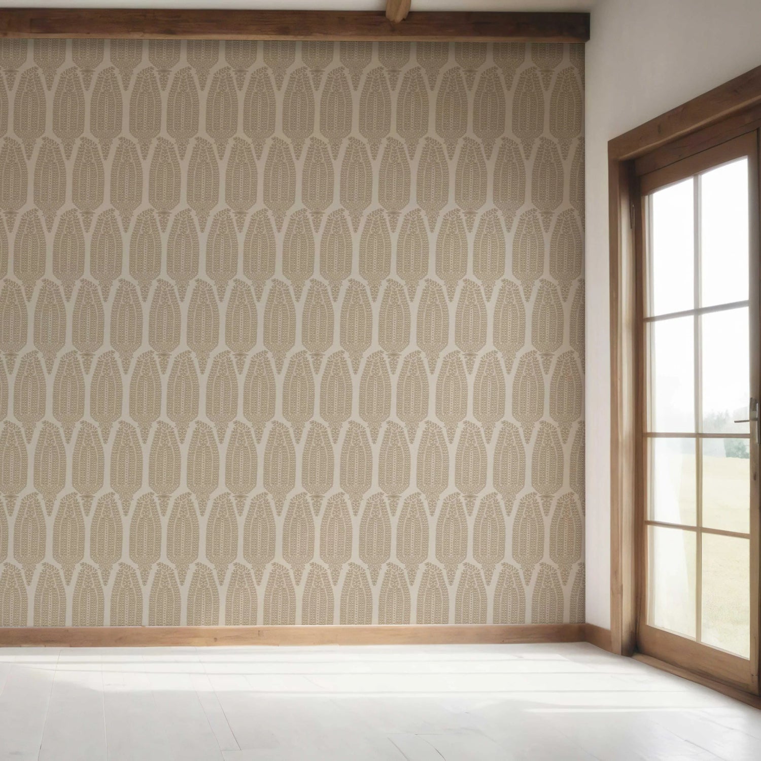 Neutral Paisley Floral Bedroom Wallpaper (Beige/ Warm Gray/ Taupe)