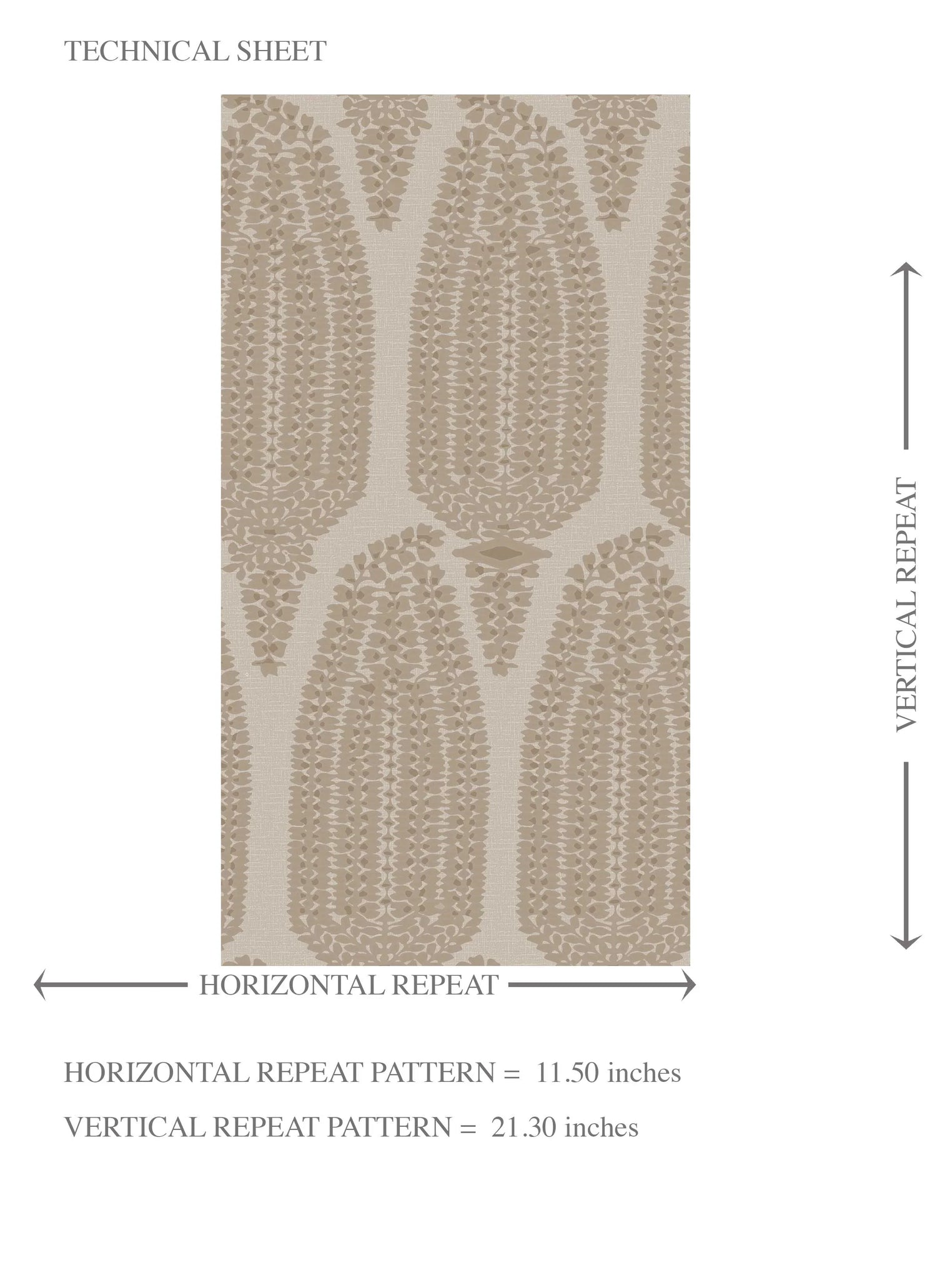 Neutral Paisley Floral Kids Room Wallpaper (Beige/ Warm Gray/ Taupe)