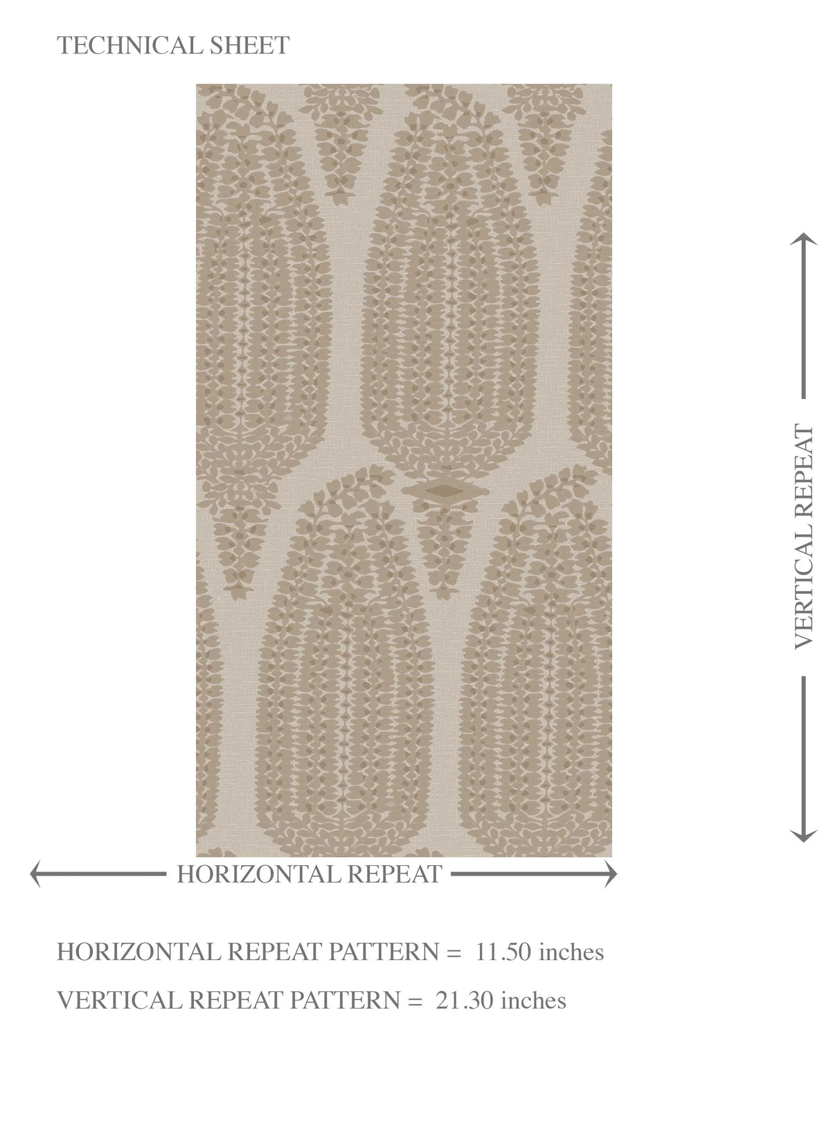 Neutral Paisley Floral Kids Room Wallpaper (Beige/ Warm Gray/ Taupe)
