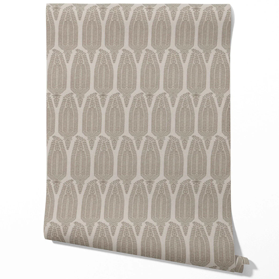 Neutral Paisley Floral Kitchen Wallpaper (Greige/ Taupe/ Warm Gray)