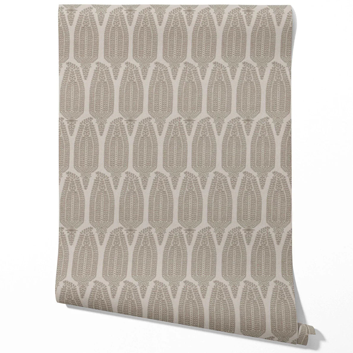 Neutral Paisley Floral Kitchen Wallpaper (Greige/ Taupe/ Warm Gray)