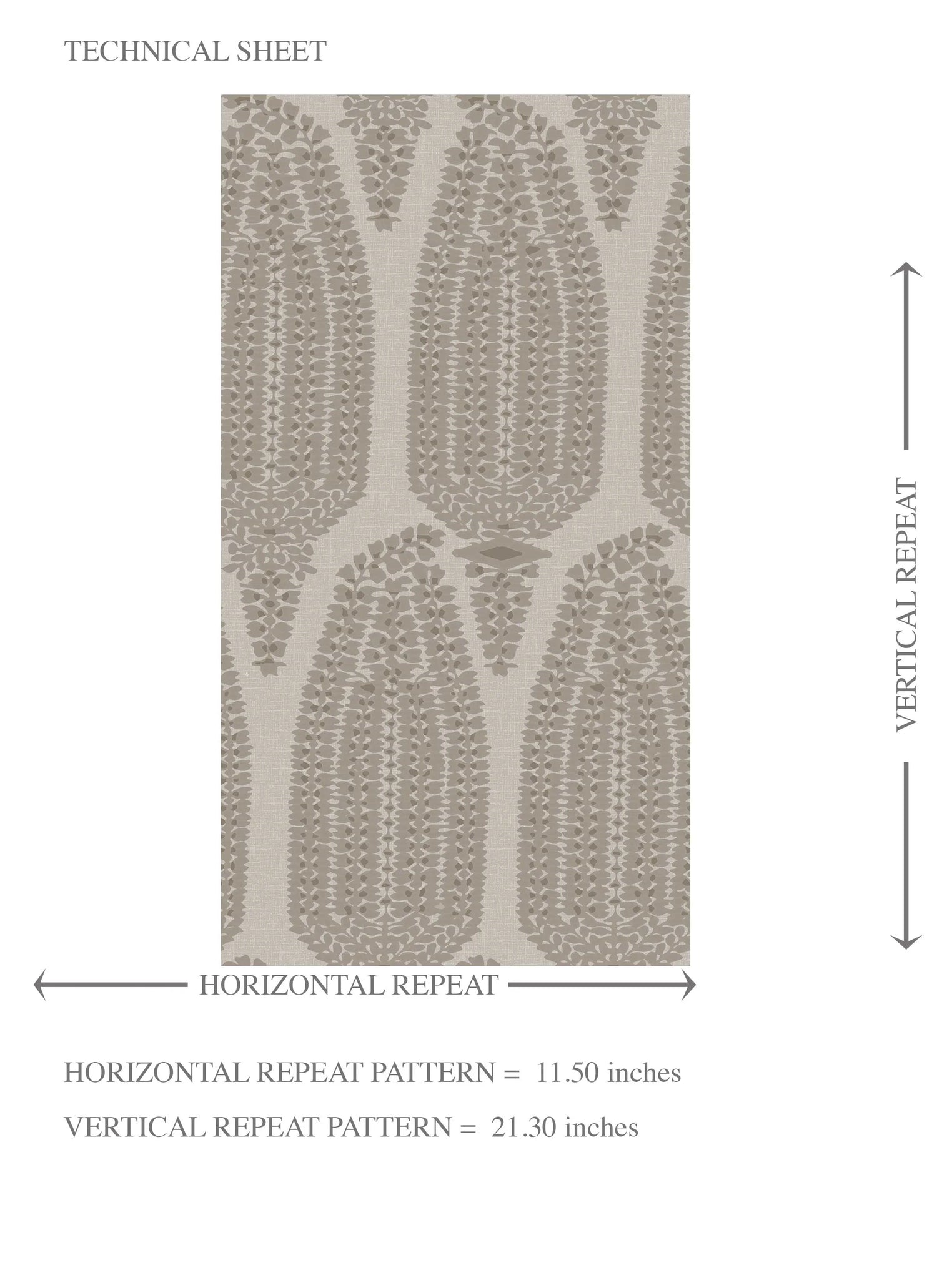Neutral Paisley Floral Kids Room Wallpaper (Greige/ Taupe/ Warm Gray)