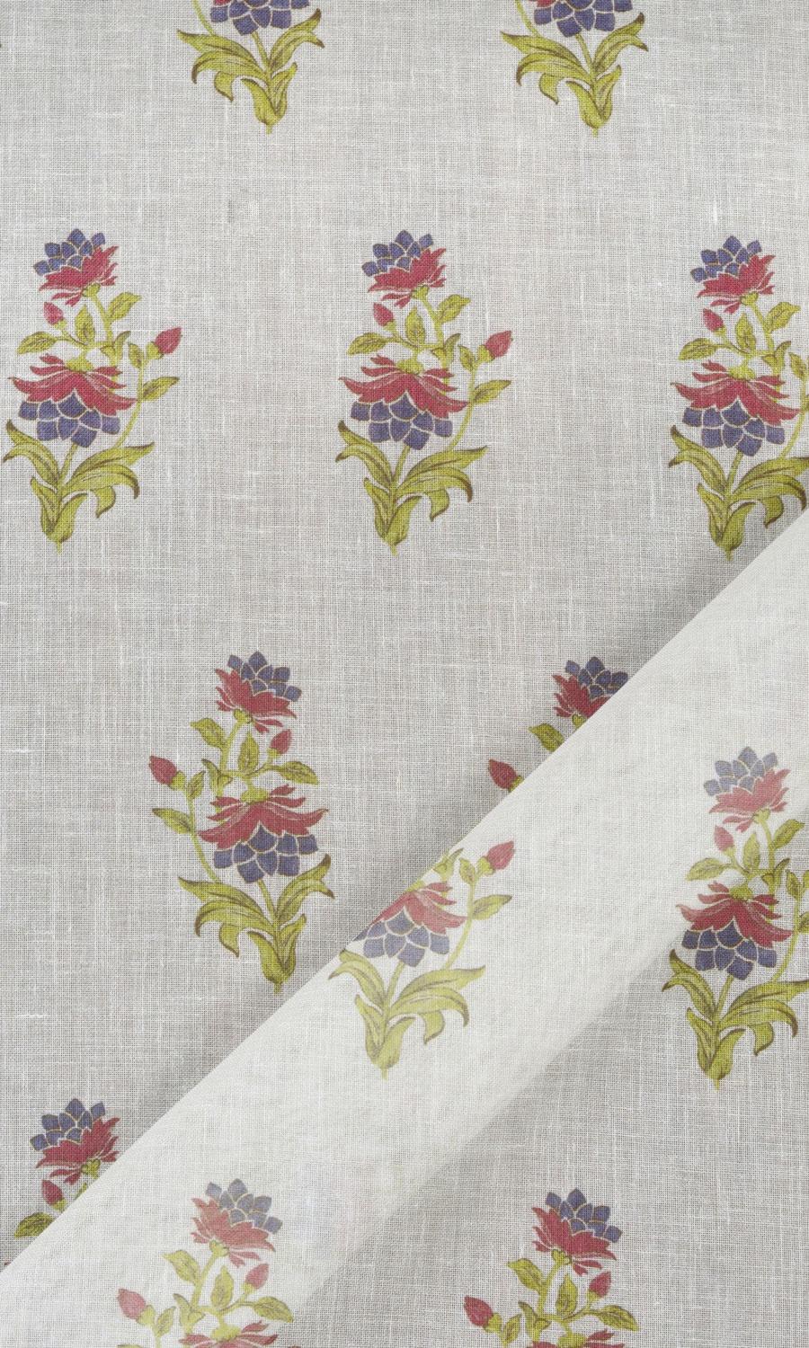 Sheer Floral Roman Shades (Cream/ Pink) for Living, Bedroom, Kitchen, Bathroom