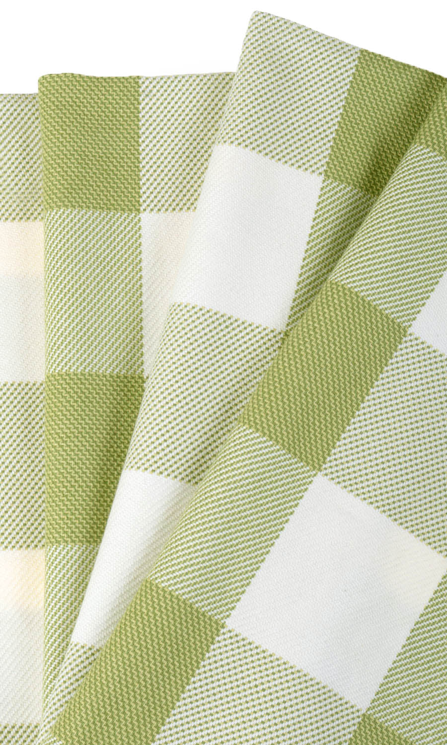 Buffalo Check Fabric Material By the Metre (Olive Green/ White)