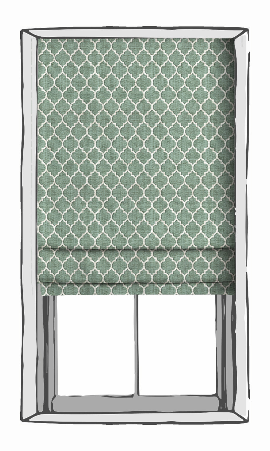 Trellis Tile Print Free Fabric Material Sample (Blue/ White)