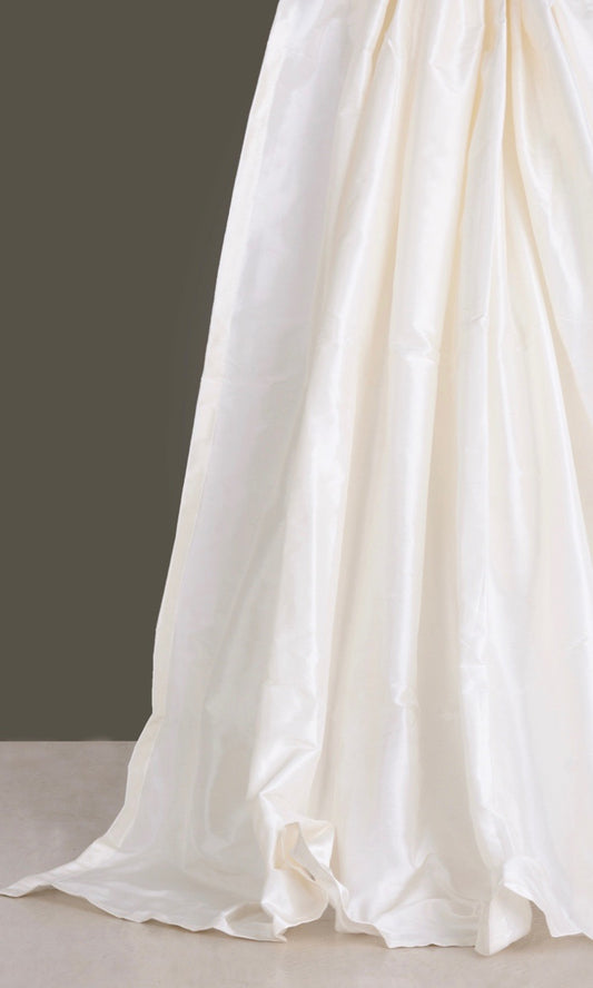 Shantung Silk Window Treatments Fabric By the Metre (White/ Ivory)