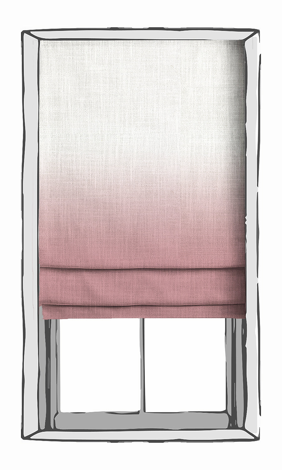 2-Tone Ombre Roman Blinds (Pink) for Living, Bedroom, Kitchen, Bathroom