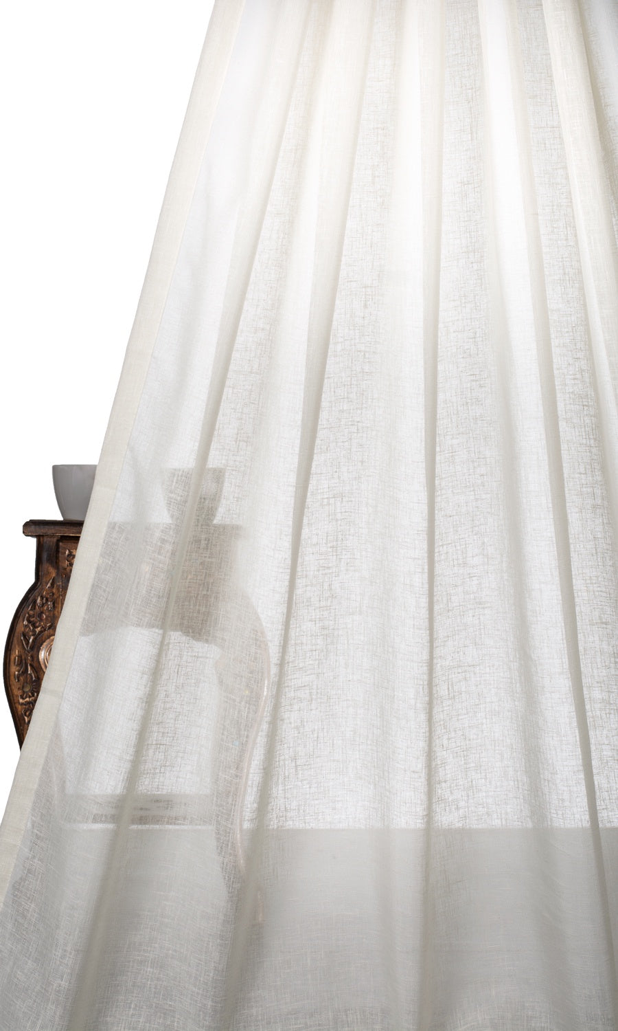 Sheer Window Treatments Fabric By the Metre (Cream/ Milky White)