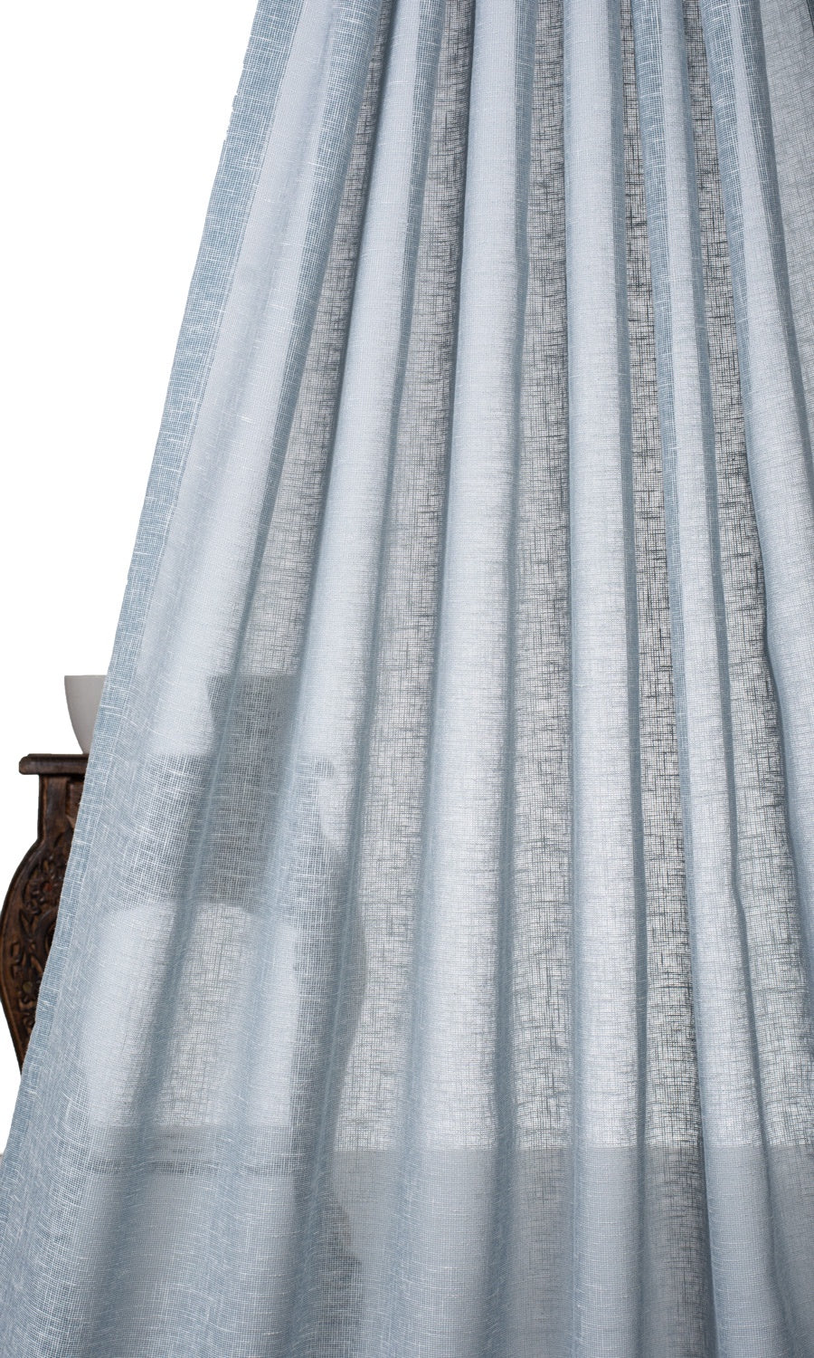 Textured Sheer Roman Blinds (Blue) for Living, Bedroom, Kitchen, Bathroom