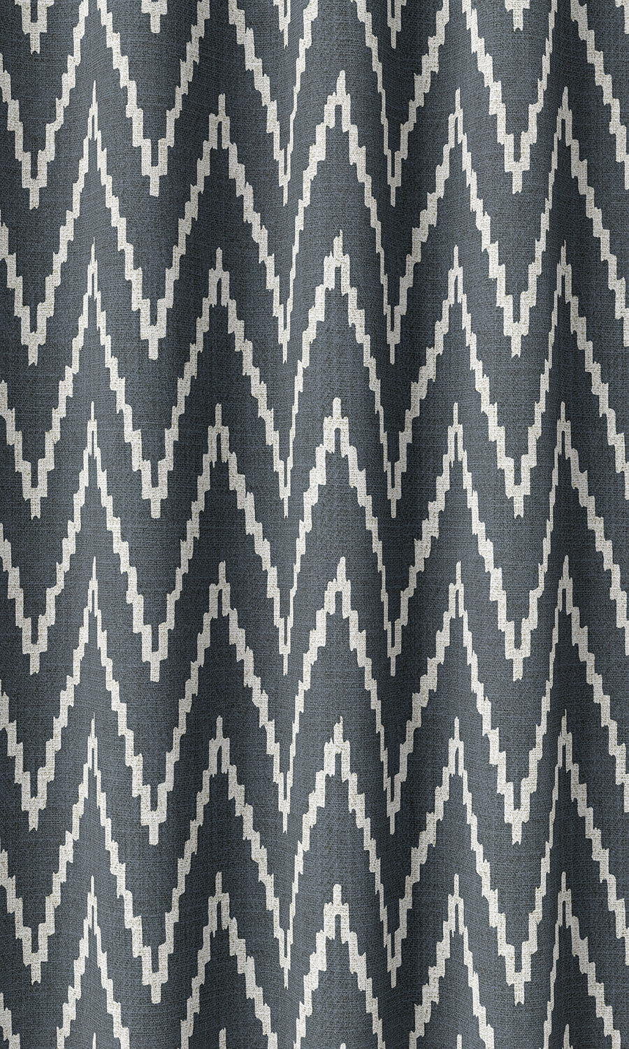 Chevron Print Home Décor Fabric By the Metre (Petrol Blue/ White)