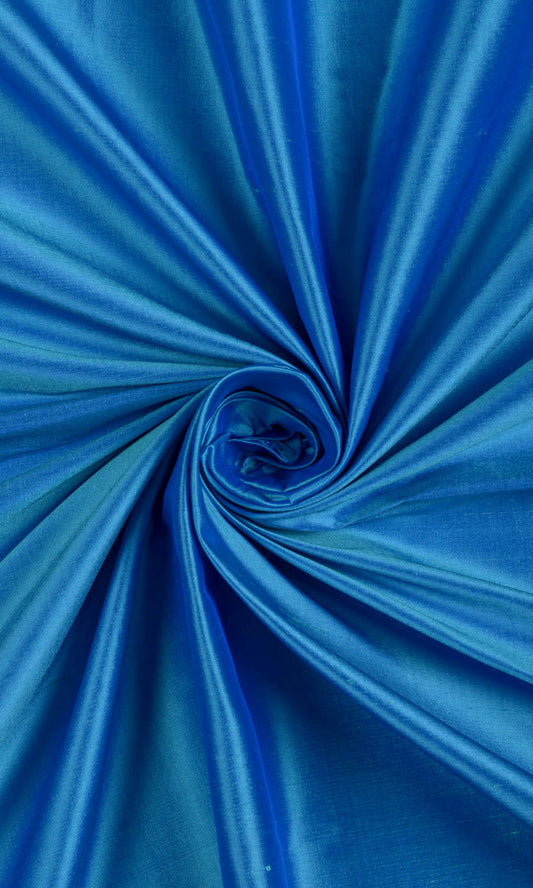 Shantung Silk Fabric Blinds (Azure Blue)