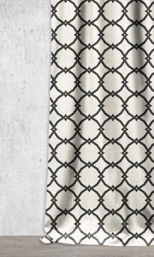 Print Fabric Blinds (Black/ Ivory)