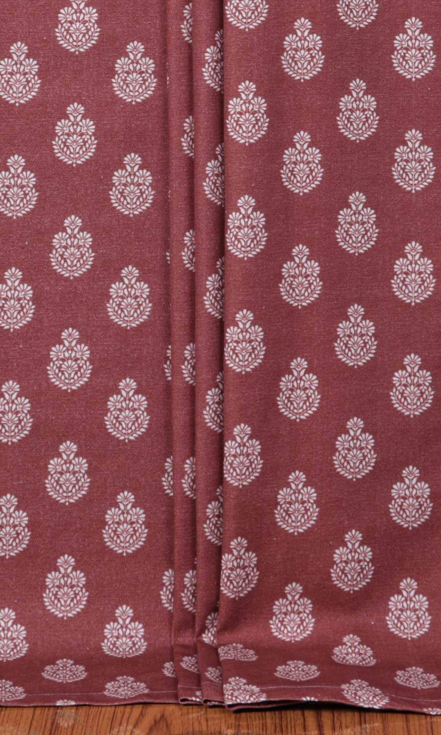 Floral Cotton Home Textile Fabric Material By the Metre (Maroon Red)