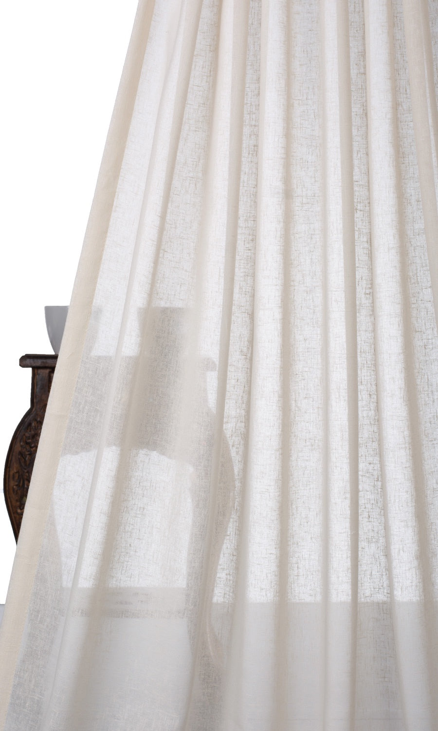 Plain Sheer Flat, Plain, Fake, Faux, European Relaxed Roman Blinds (Warm Ivory/ Pale Beige)