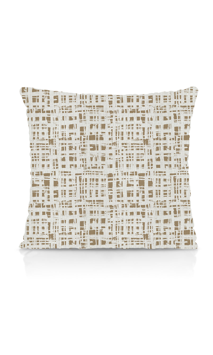Abstract Print Home Textile Fabric Material By the Metre (White/ Pale Brown)