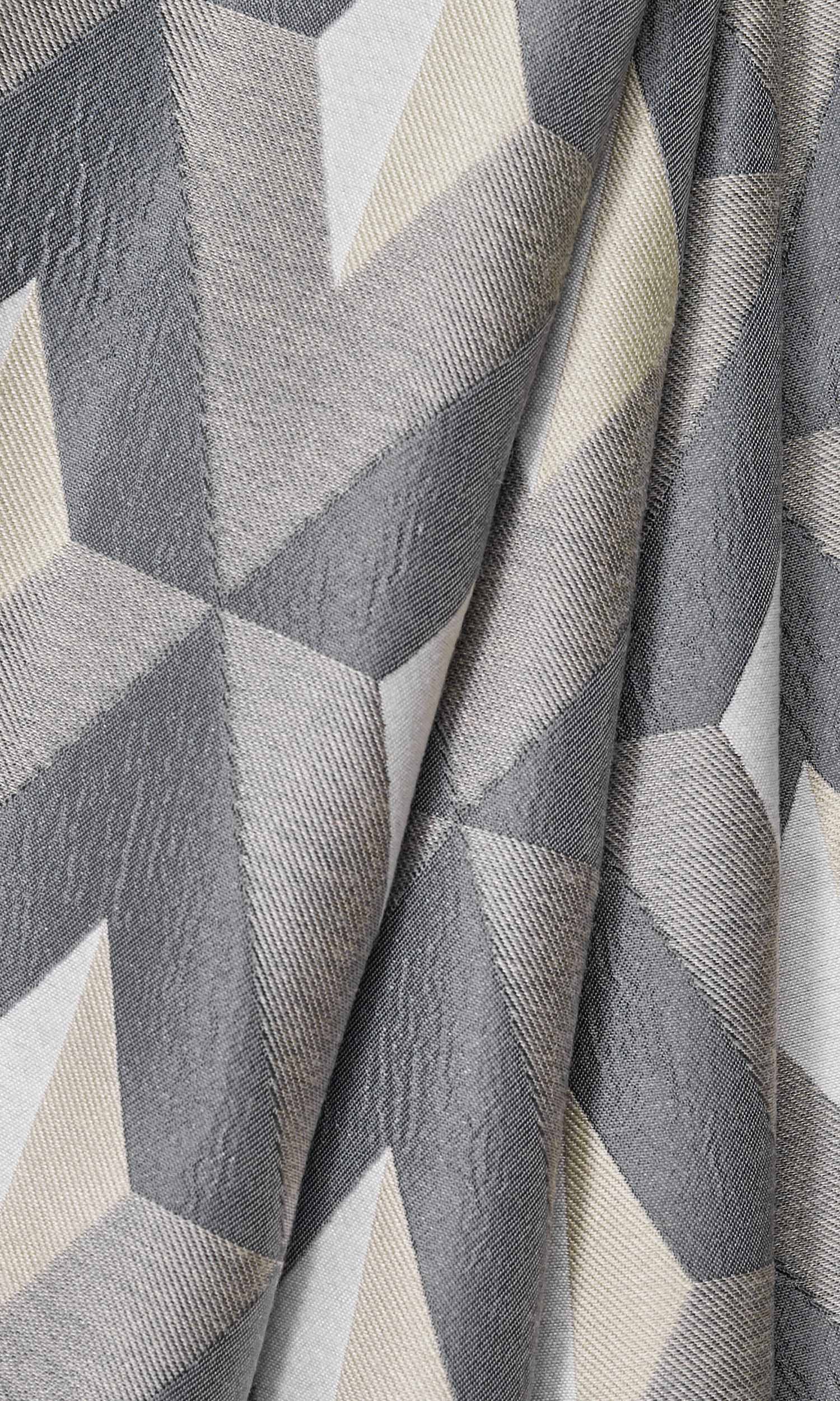 Geometric Window Treatments Fabric By the Metre (Brown/ Gray/ White)