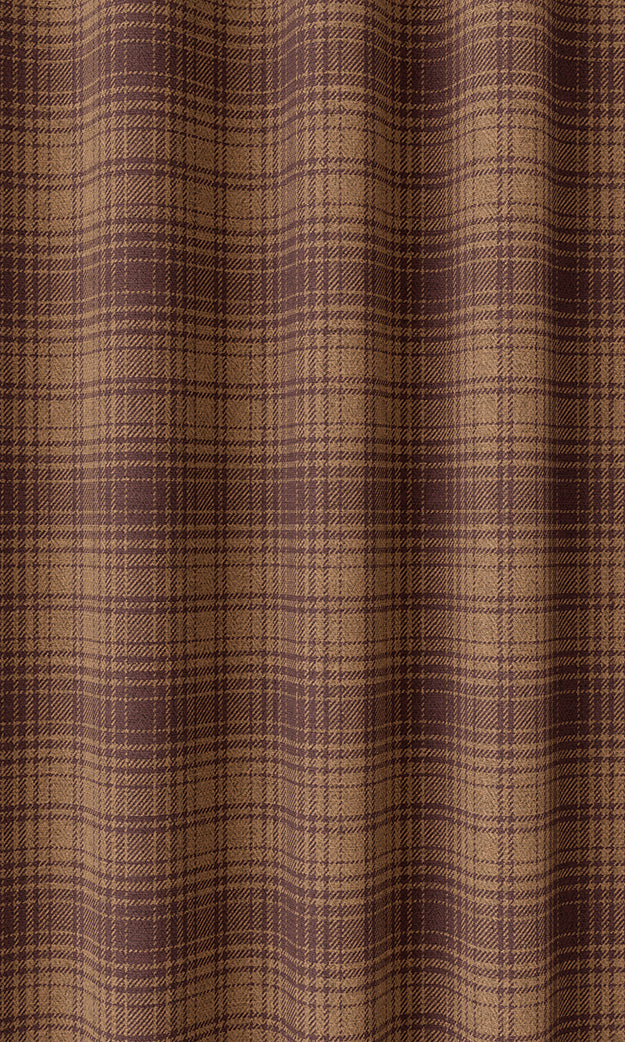 Plaid Home Textile Fabric Material Sample (Muted Orange/ Deep Purple)