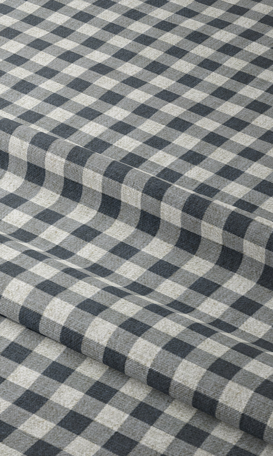 Check Patterned Window Treatments Fabric Sample (Petrol Blue/ White)