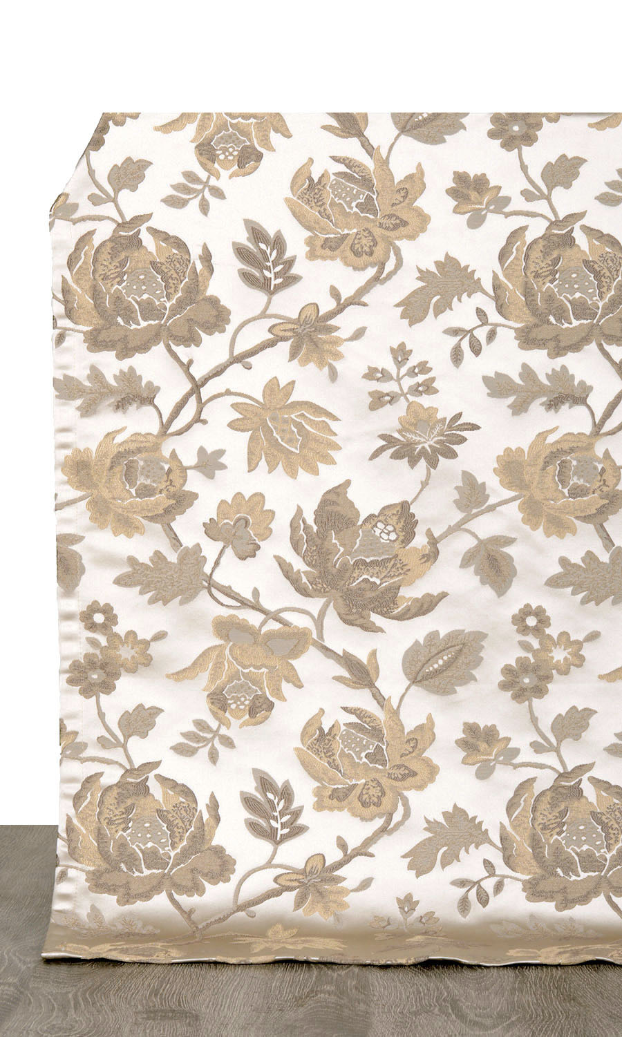 Floral Home Textile Fabric Material By the Metre (Beige/ Brown)