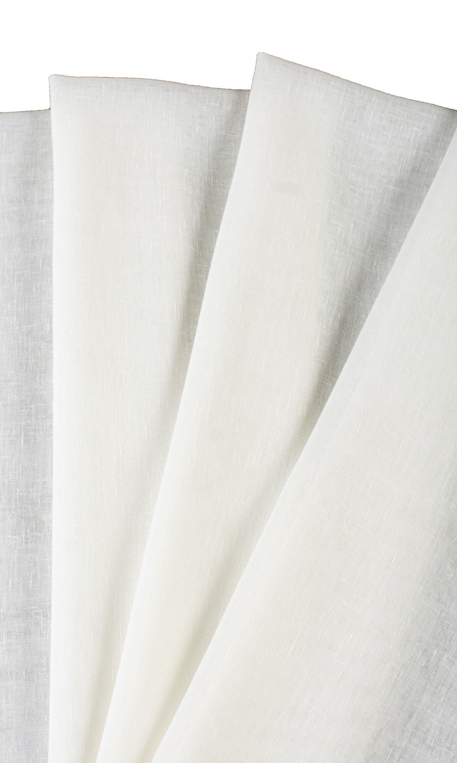 Plain Linen-Texture Sheer Roman Blinds & Window Shades (White)