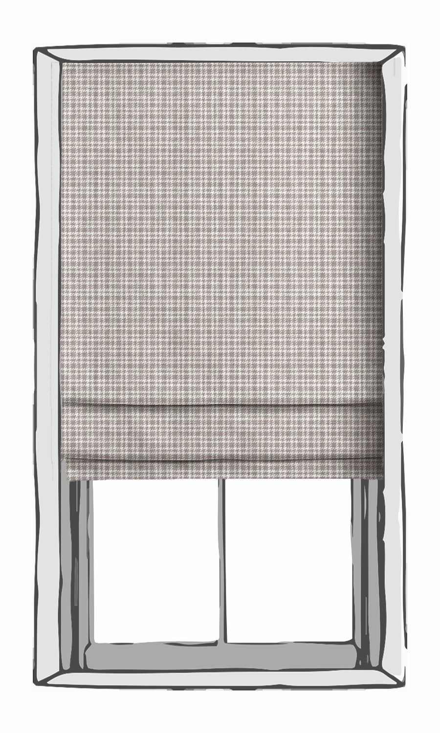 Modern Check Patterned Window Treatments Fabric By the Metre (Mauve)