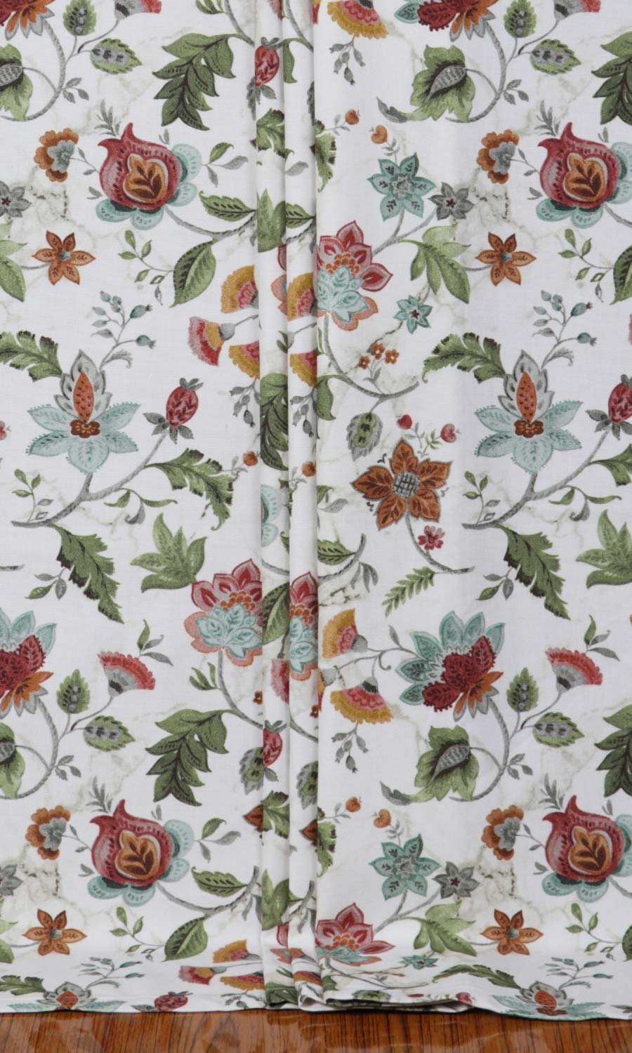 Floral Cotton Roman Shades (White/ Green/ Red) for Living, Bedroom, Kitchen, Bathroom