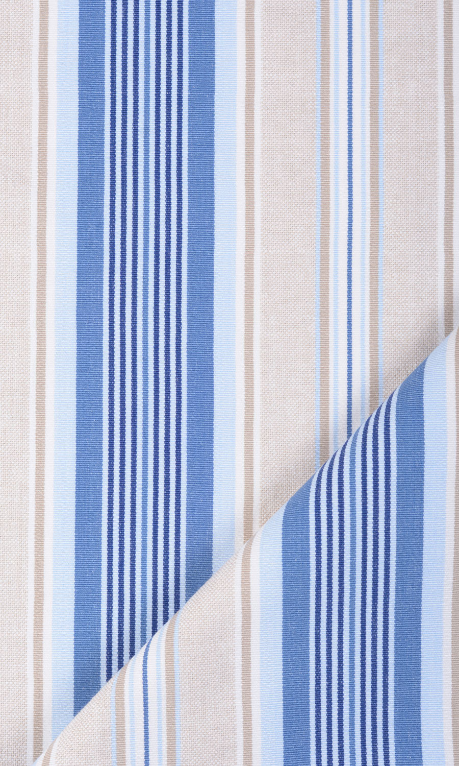 Barcode Striped Pattern  Free Fabric Material Sample (Blue/ Beige)