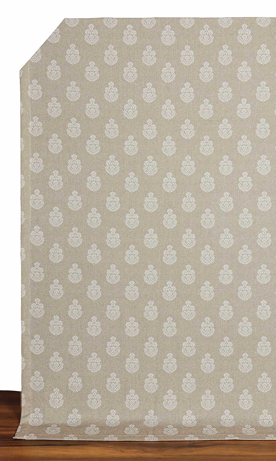 Floral Cotton Roman Blinds (Beige/ Grey) for Living, Bedroom, Kitchen, Bathroom