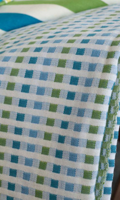 Cotton Fabric Blinds (Blue/ Green) Extra Long Short Wide