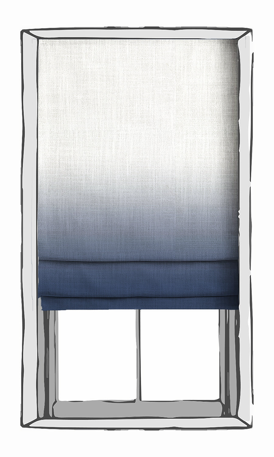 2-Tone Ombre Window Treatments Fabric Sample (Navy Blue)