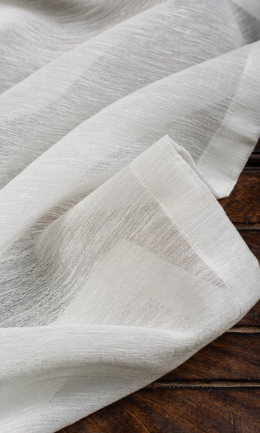 Plain Sheer Home Textile Fabric Material Sample (White)