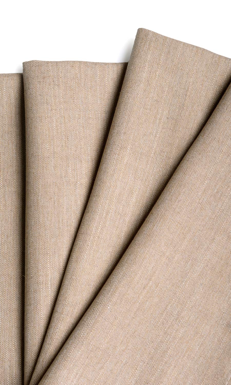 Plain Linen Texture Window Treatments Fabric Sample (Cinnamon Brown)