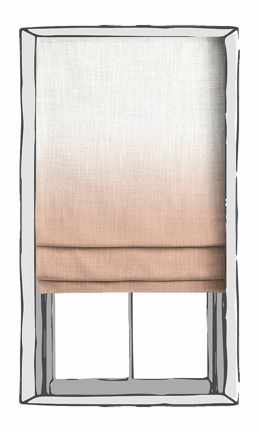 2-Tone Ombre Roman Shades (Salmon) for Living, Bedroom, Kitchen, Bathroom